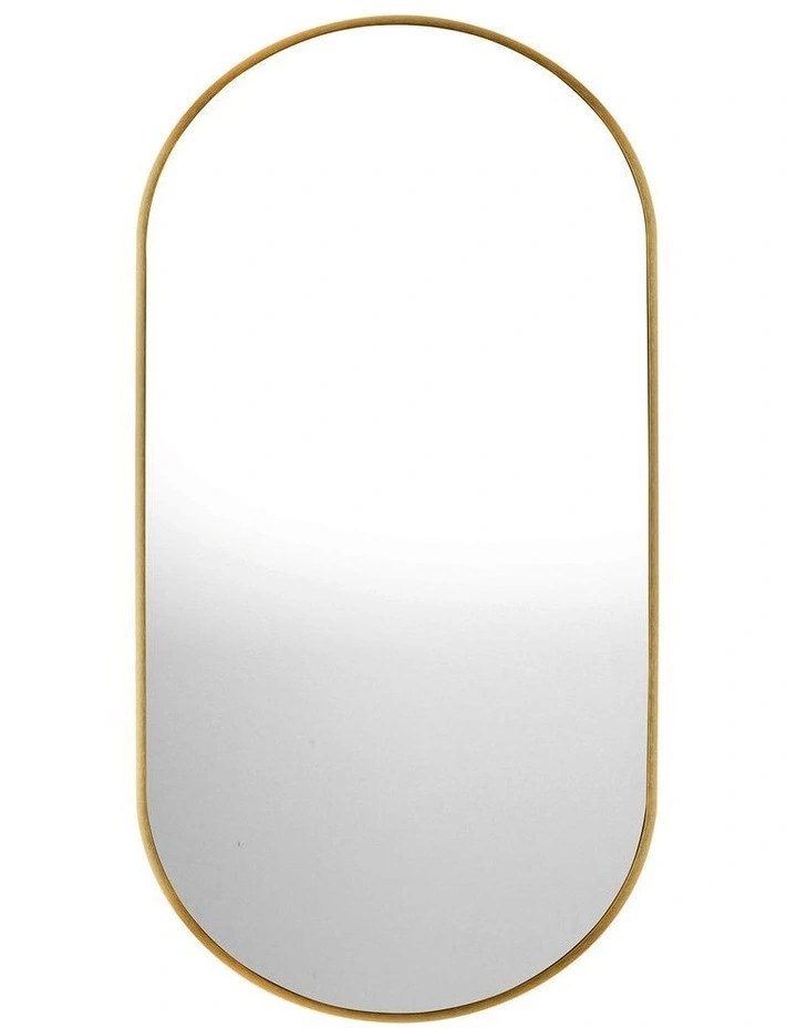 Oikiture Wall Mirrors Oval Makeup Mirror Bedroom Home Decor Gold 84x50cm image 2