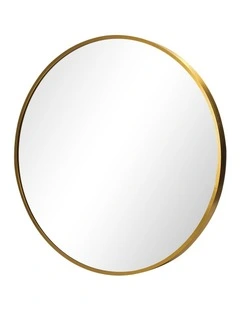 Oikiture Wall Mirrors Round 70cm Makeup Mirror Vanity Home Decor Gold Bedroom