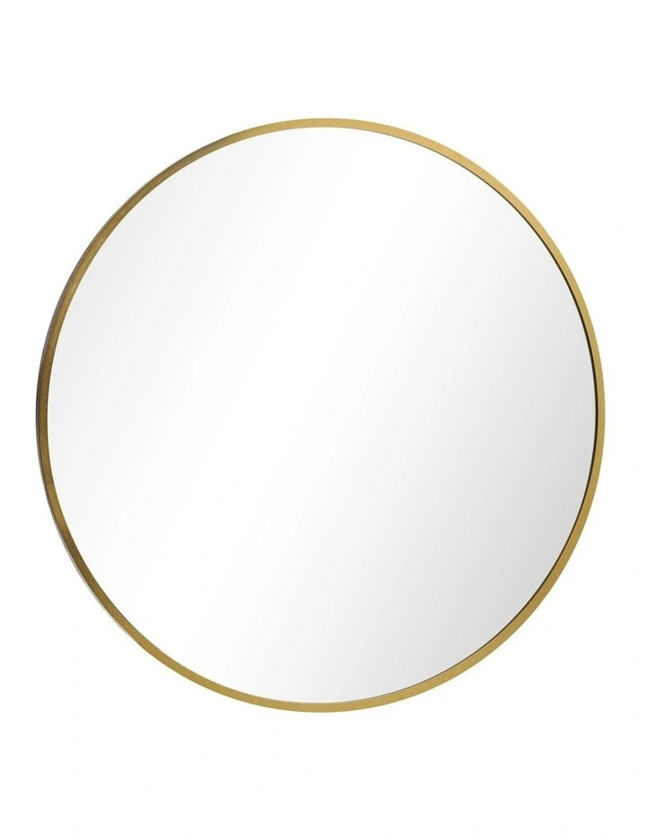 Oikiture Wall Mirrors Round 70cm Makeup Mirror Vanity Home Decor Gold Bedroom image 2