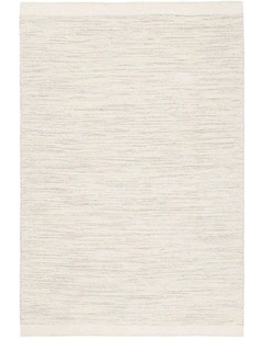 LOOPSIE OAKLAND GREY AND IVORY WOOL FLATWEAVE RUG