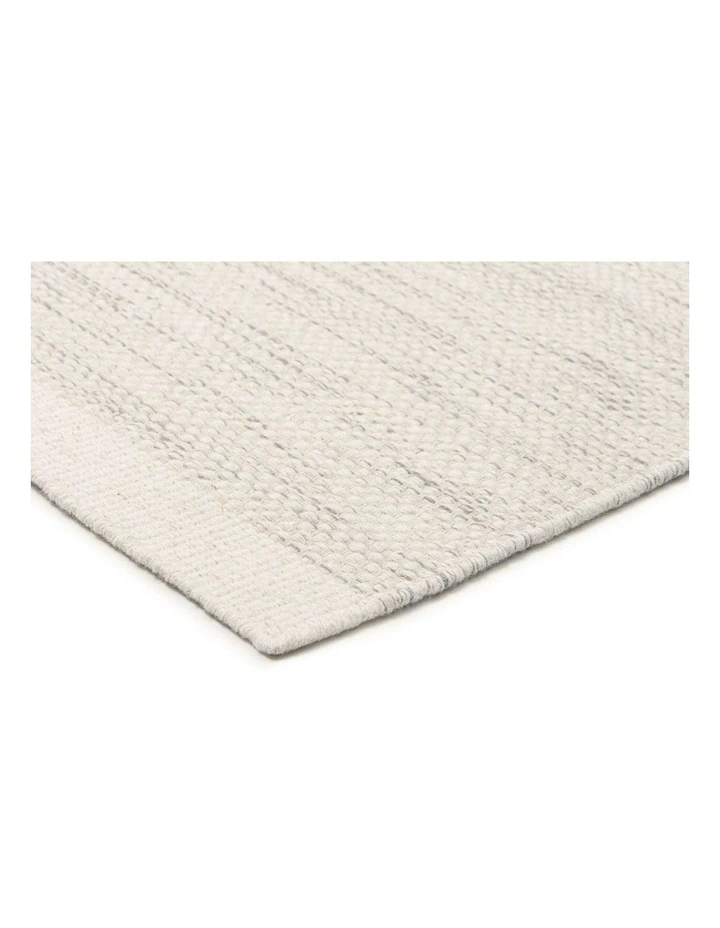 LOOPSIE OAKLAND GREY AND IVORY WOOL FLATWEAVE RUG image 2