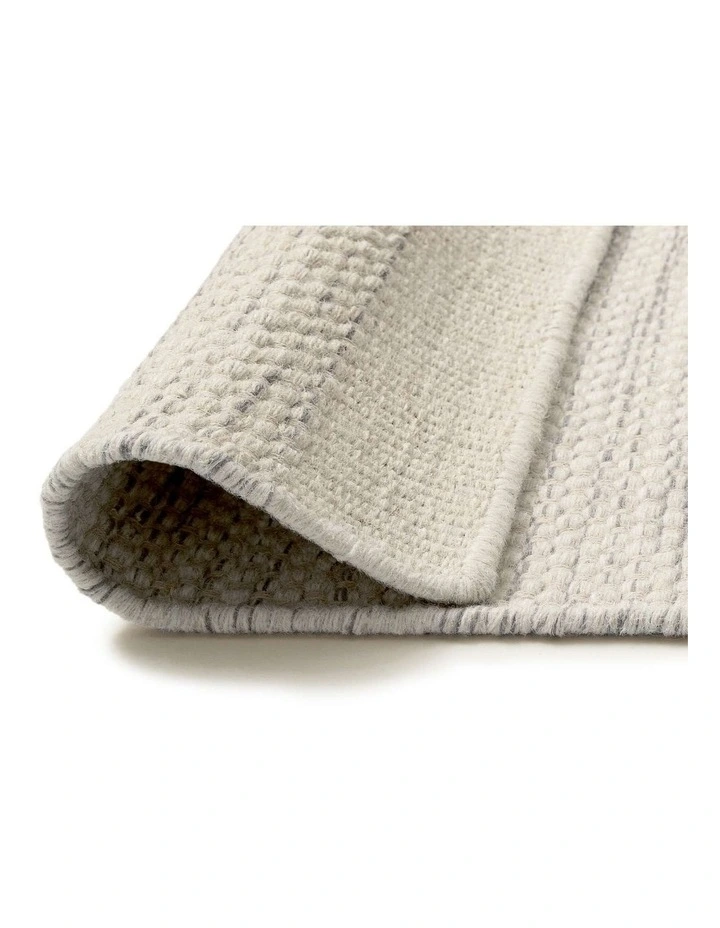 LOOPSIE OAKLAND GREY AND IVORY WOOL FLATWEAVE RUG image 3