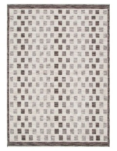 Horizon Ivory Grey Checkered Rug H102