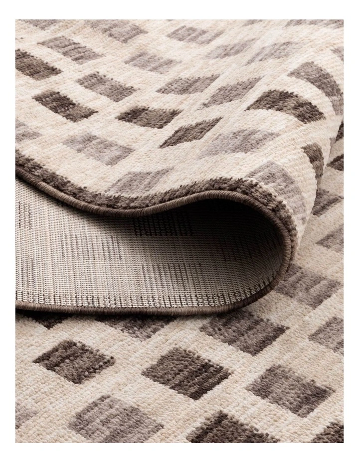Horizon Ivory Grey Checkered Rug H102 image 3
