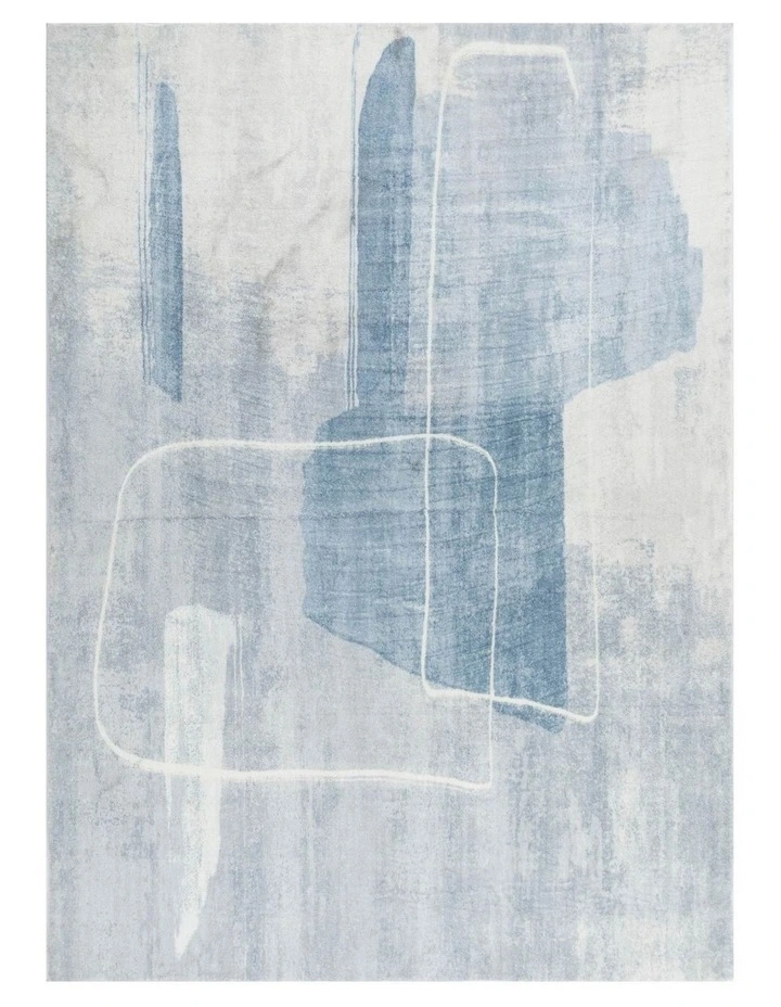 Cloud Abstract Blue Washable Rug - Fairy002 image 1