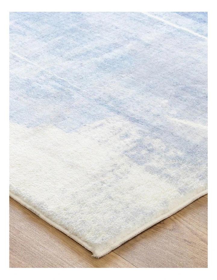 Cloud Abstract Blue Washable Rug - Fairy002 image 2