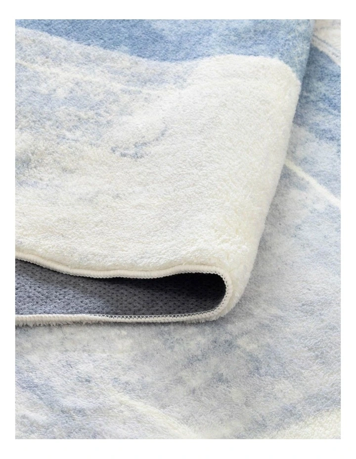 Cloud Abstract Blue Washable Rug - Fairy002 image 3