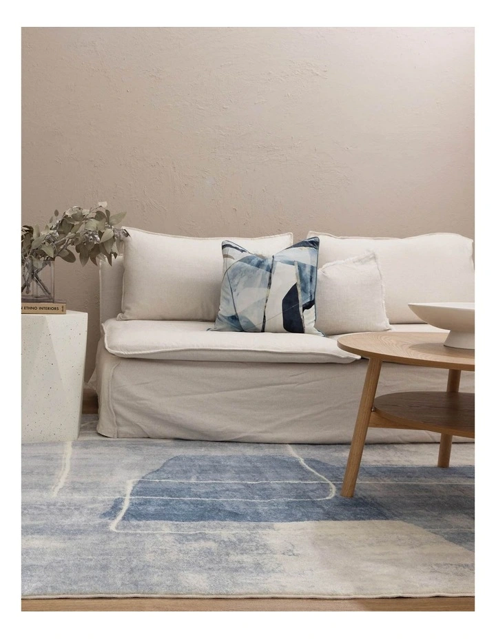 Cloud Abstract Blue Washable Rug - Fairy002 image 4