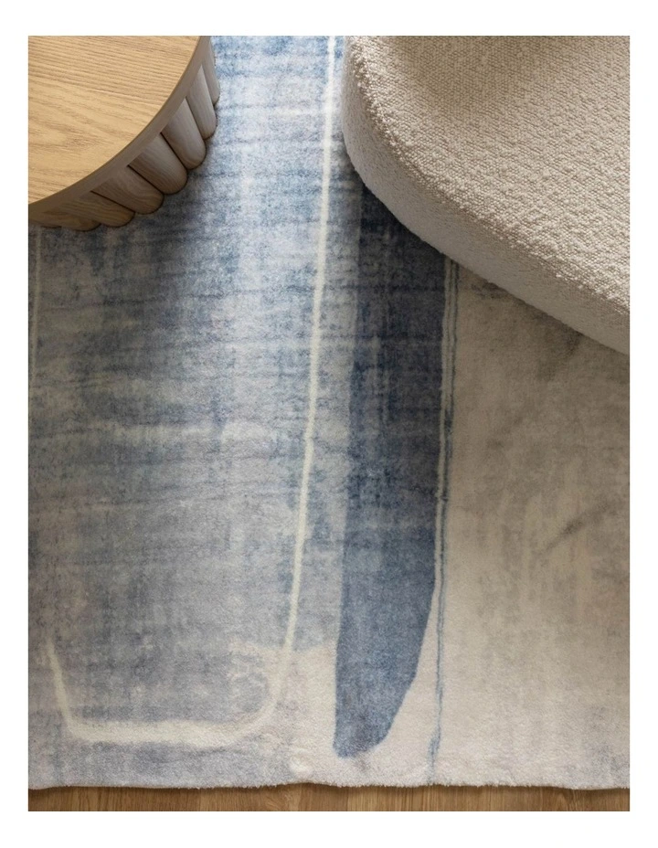 Cloud Abstract Blue Washable Rug - Fairy002 image 5