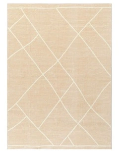 Cloud Diamonds Beige Washable Rug- Fairy005