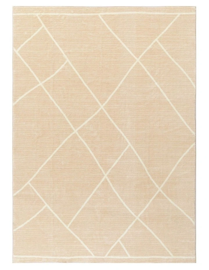 Cloud Diamonds Beige Washable Rug- Fairy005 image 1