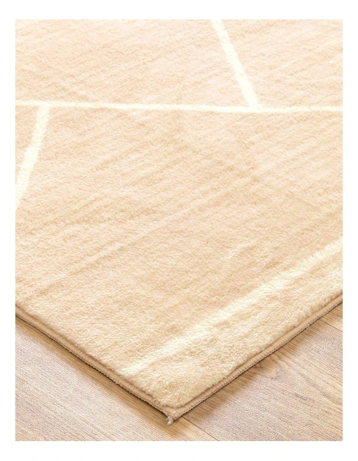 Cloud Diamonds Beige Washable Rug- Fairy005 image 2