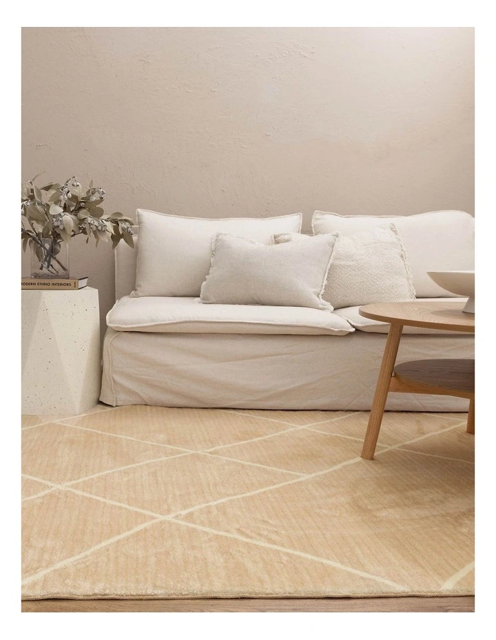 Cloud Diamonds Beige Washable Rug- Fairy005 image 4