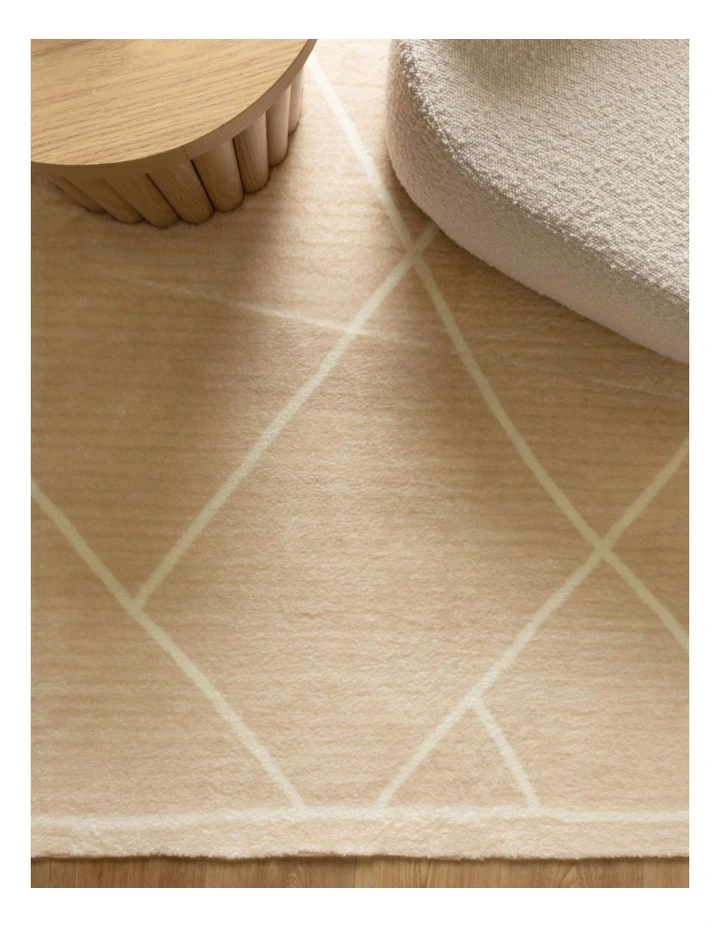 Cloud Diamonds Beige Washable Rug- Fairy005 image 5