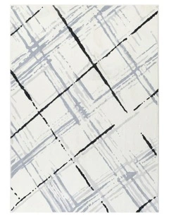 Cloud Geo Cream Blue Washable Rug - Fairy004
