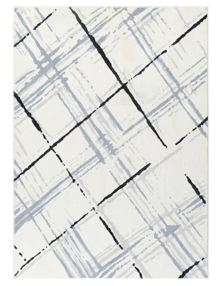 Cloud Geo Cream Blue Washable Rug - Fairy004 image 1