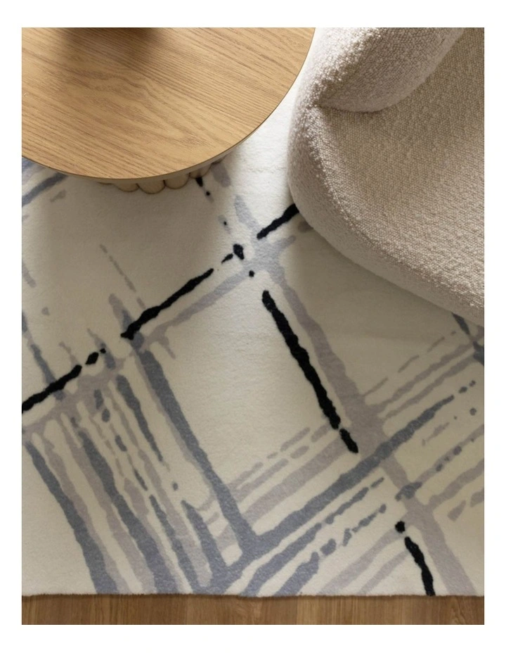 Cloud Geo Cream Blue Washable Rug - Fairy004 image 5