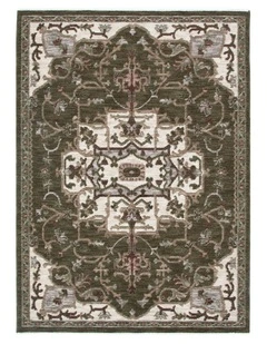 Horizon Olive Green Medallion Rug H116