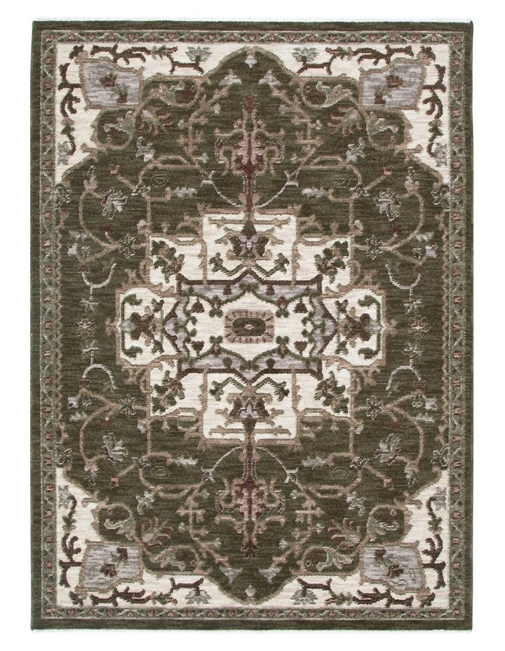 Horizon Olive Green Medallion Rug H116 image 1