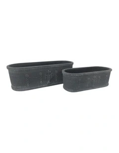 Willow & Silk Graceful Noir Rectangular Planter