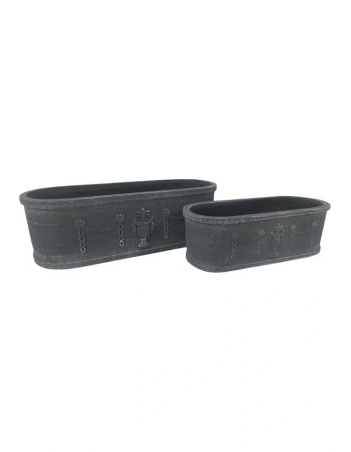 Willow & Silk Graceful Noir Rectangular Planter image 2