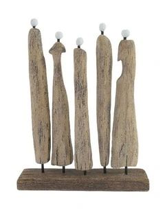 Willow & Silk Family & Friends Statue Handmade Wood/Iron Base 30.5cm