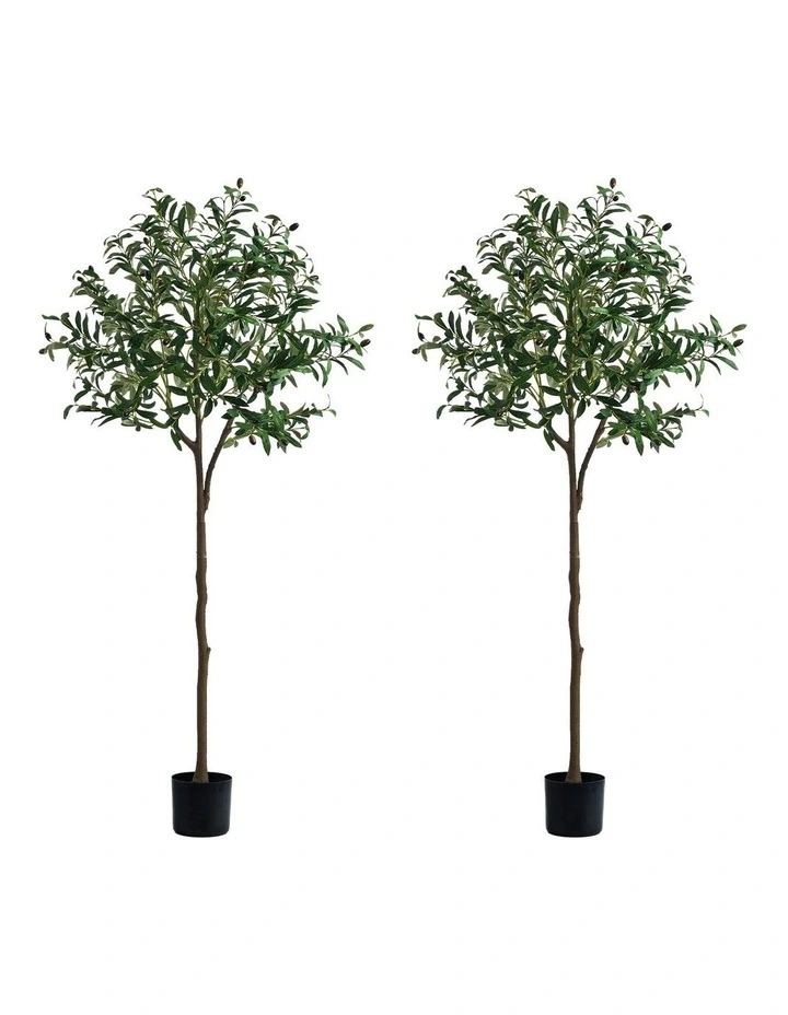 Livsip 2 Pack Artificial Olive Tree Faux Potted Plants 150cm image 1