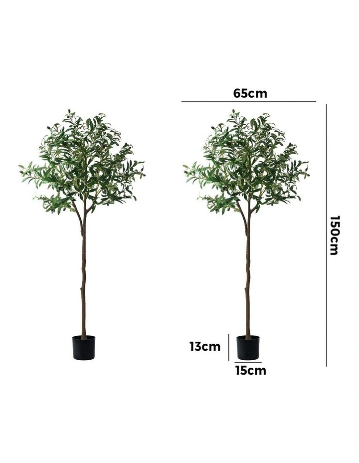 Livsip 2 Pack Artificial Olive Tree Faux Potted Plants 150cm image 3