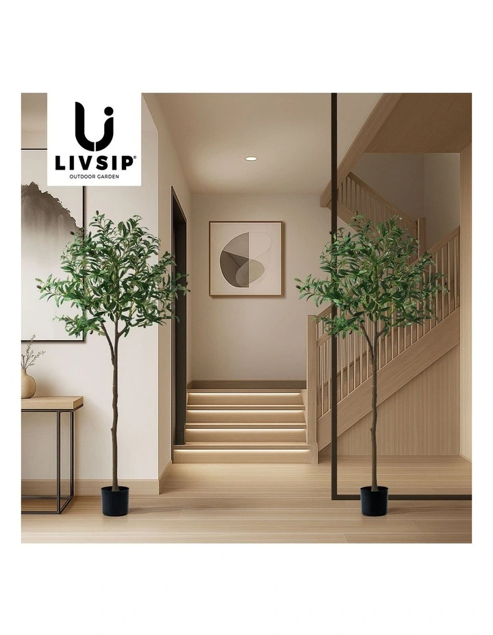 Livsip 2 Pack Artificial Olive Tree Faux Potted Plants 150cm image 7