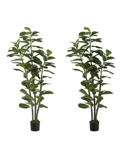 Livsip 2PCS Artificial Fiddle Leaf Fig Tree 150cm Lifelike Faux Potted Plant