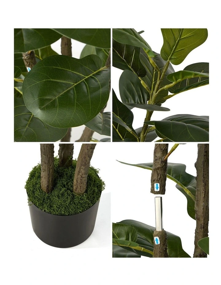 Livsip 2PCS Artificial Fiddle Leaf Fig Tree 150cm Lifelike Faux Potted Plant image 6