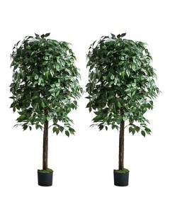 Livsip 2 Pack Artificial Ficus Tree Faux Potted Plants 180cm