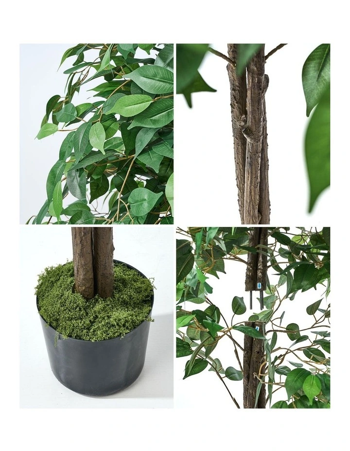 Livsip 2 Pack Artificial Ficus Tree Faux Potted Plants 180cm image 6