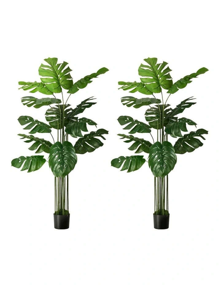Livsip 2 Pack Artificial Tree 150cm Faux Monstera Deliciosa Plant image 1