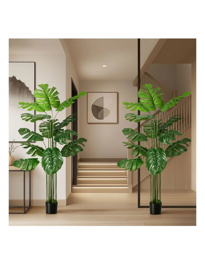 Livsip 2 Pack Artificial Tree 150cm Faux Monstera Deliciosa Plant image 7