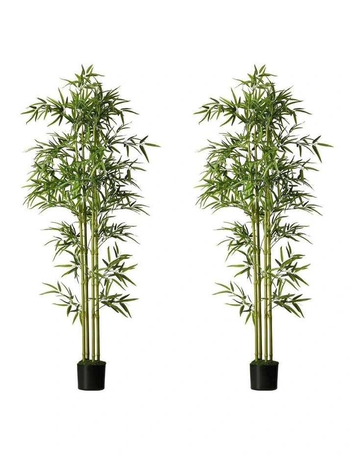 Livsip 2 Pack Artificial Bamboo Tree 150cm Potted Faux Plant image 1