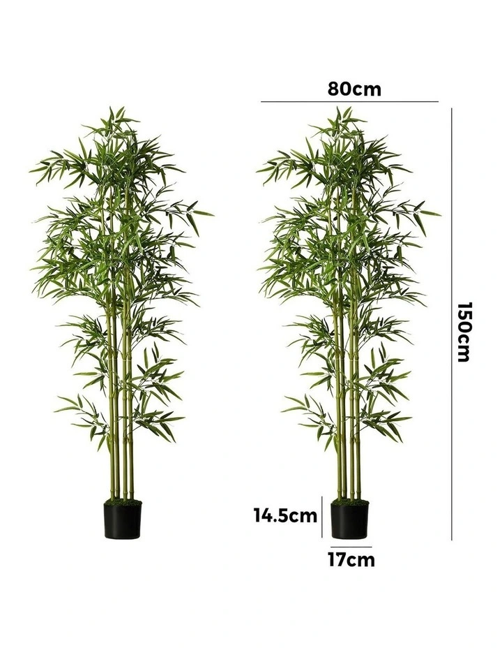 Livsip 2 Pack Artificial Bamboo Tree 150cm Potted Faux Plant image 3