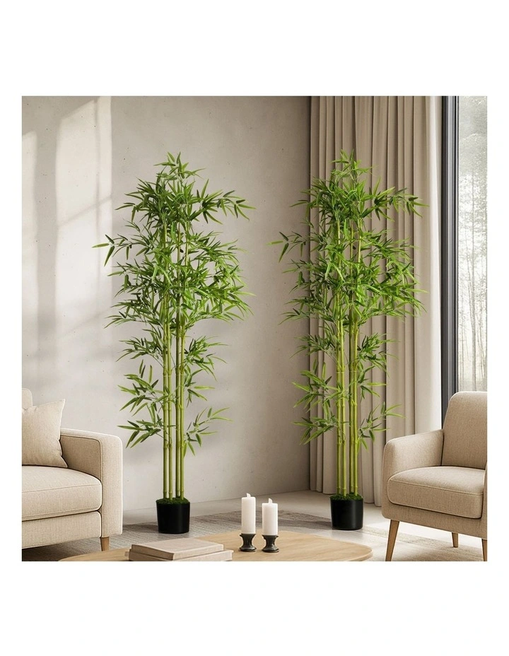 Livsip 2 Pack Artificial Bamboo Tree 150cm Potted Faux Plant image 4
