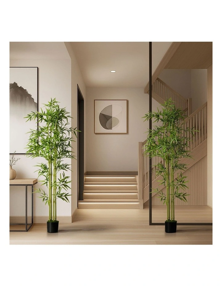 Livsip 2 Pack Artificial Bamboo Tree 150cm Potted Faux Plant image 7