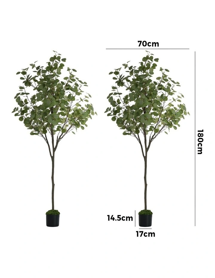 Livsip 2PCS Artificial Eucalyptus Tree 180cm Potted Faux Plant image 3