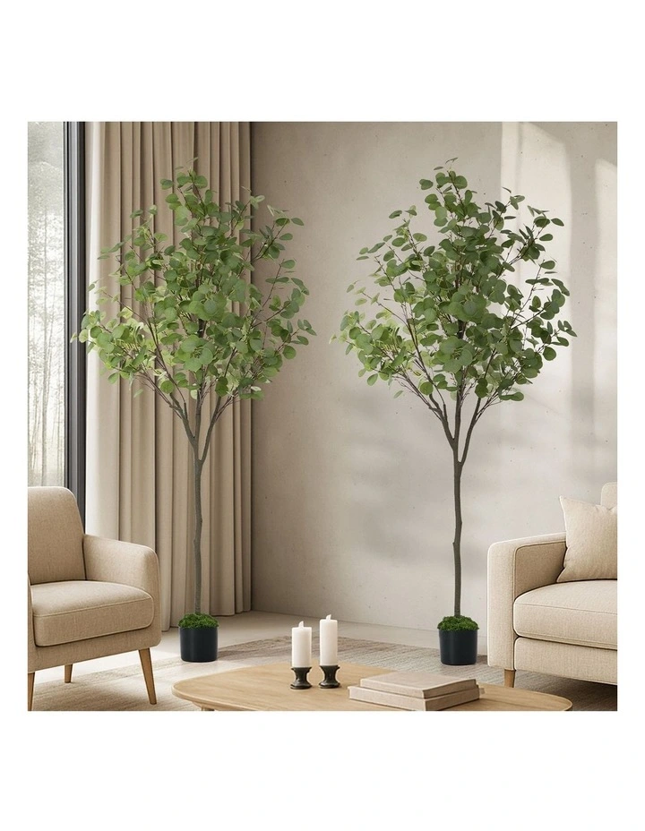Livsip 2PCS Artificial Eucalyptus Tree 180cm Potted Faux Plant image 4