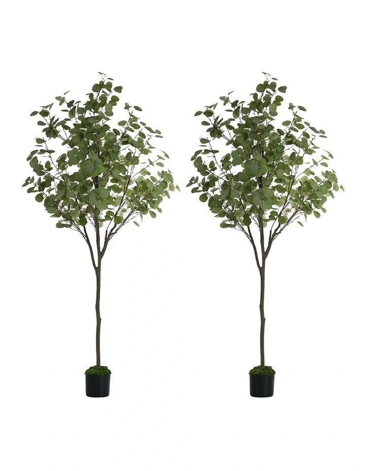 Livsip 2PCS Artificial Eucalyptus Tree 150cm Potted Faux Plant image 1