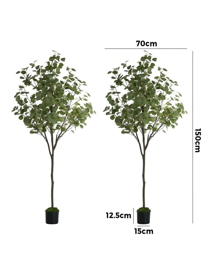 Livsip 2PCS Artificial Eucalyptus Tree 150cm Potted Faux Plant image 3