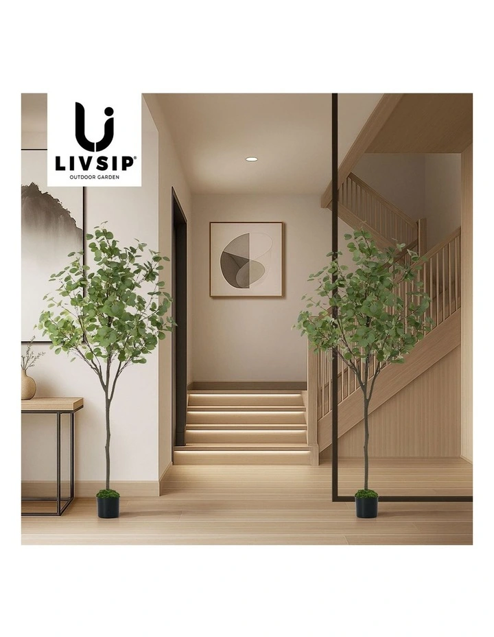 Livsip 2PCS Artificial Eucalyptus Tree 150cm Potted Faux Plant image 7