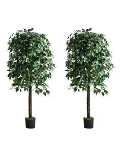 Livsip 2 Pack 150cm Artificial Ficus Tree Faux Potted Plants
