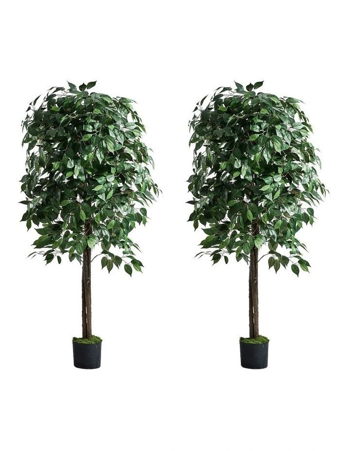 Livsip 2 Pack 150cm Artificial Ficus Tree Faux Potted Plants image 1