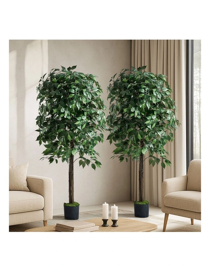 Livsip 2 Pack 150cm Artificial Ficus Tree Faux Potted Plants image 4