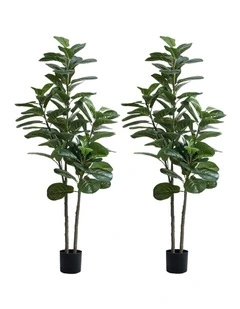 Livsip 2x Artificial Fiddle Leaf Fig Tree Lifelike Faux Plants 150cm