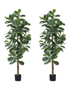 Livsip 2x Artificial Fiddle Leaf Fig Tree Lifelike Faux Plants 180cm