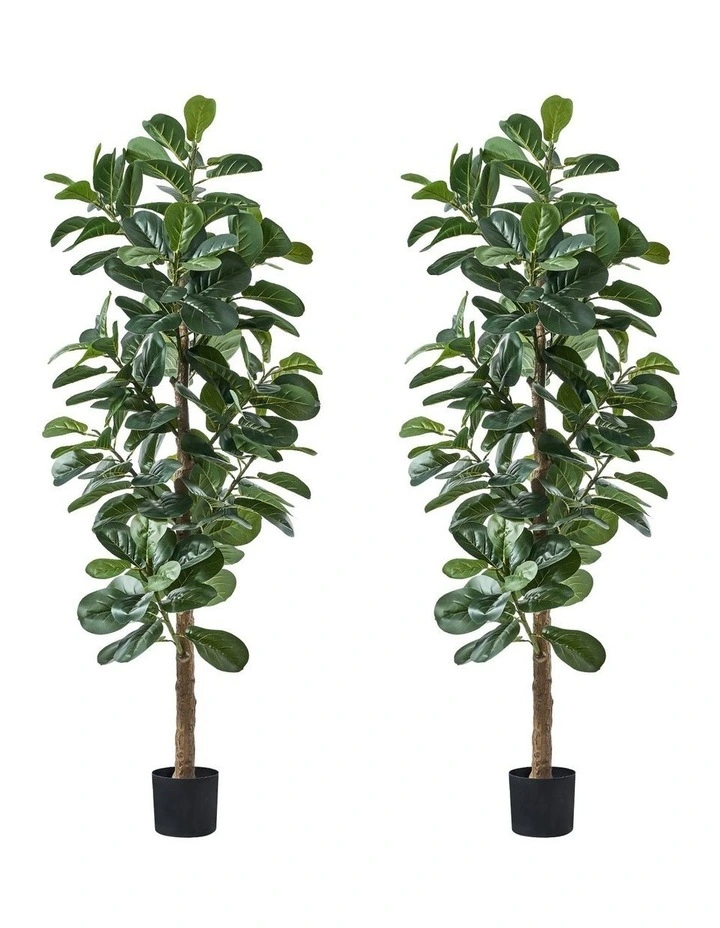 Livsip 2x Artificial Fiddle Leaf Fig Tree Lifelike Faux Plants 180cm image 1